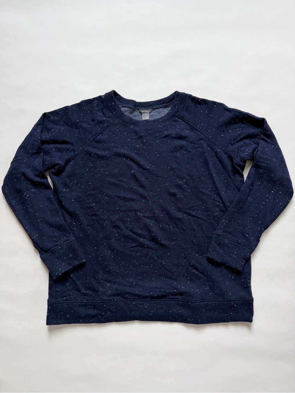 Eddie Bauer Womens Raglan Sweatshirt Crewneck Pullover Blue Marl Sweater XL